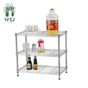 3 Tiers Chrome and Powder Coated Metal Storage Wire Shelf