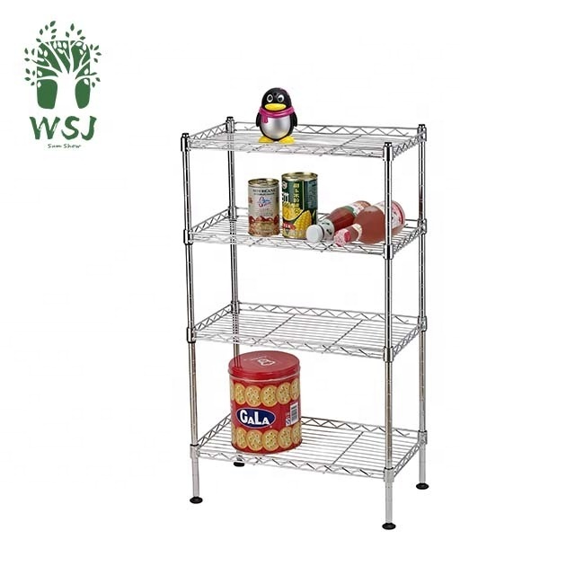 NSF High Quality  4 Tiers Chrome  Coated Metal Storage Wire Shelf metal display rack