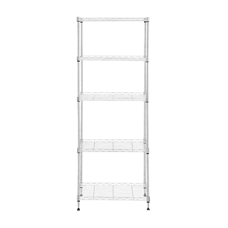 Eco-friendly 5 tier wire rack in bedroom living room furniture storage rack metal storage shelf