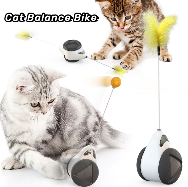 Best Selling Interactive Tumbler Swing Cat Toy Food-Grade Plastic Kitten Balance Car Toy with Catnip Sustainable and Fun Cat Toy