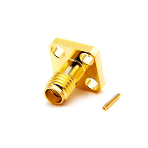 High power female 4-hole flange panel mounting RF coaxial connector Sma for 086 cable