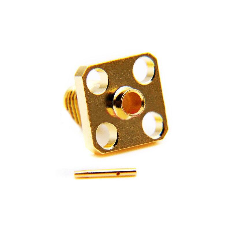 High power female 4-hole flange panel mounting RF coaxial connector Sma for 086 cable