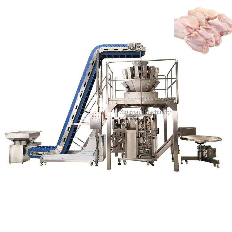 Automatic frozen fruit vegetable salad filling and packaging machine production line