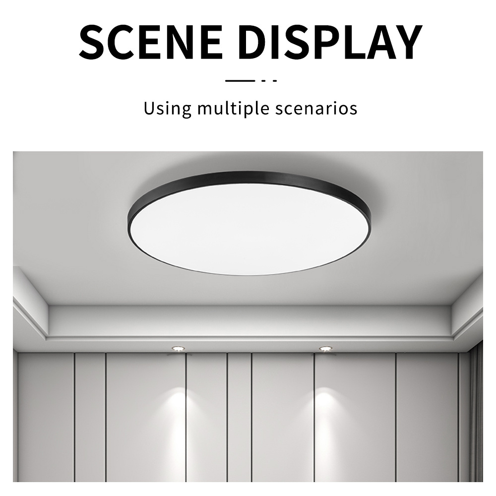 Easy Install Flush Mount White Black Round Bedroom Hallway Dimmable light fixtures  72w Led Ultra Thin Ceiling Light