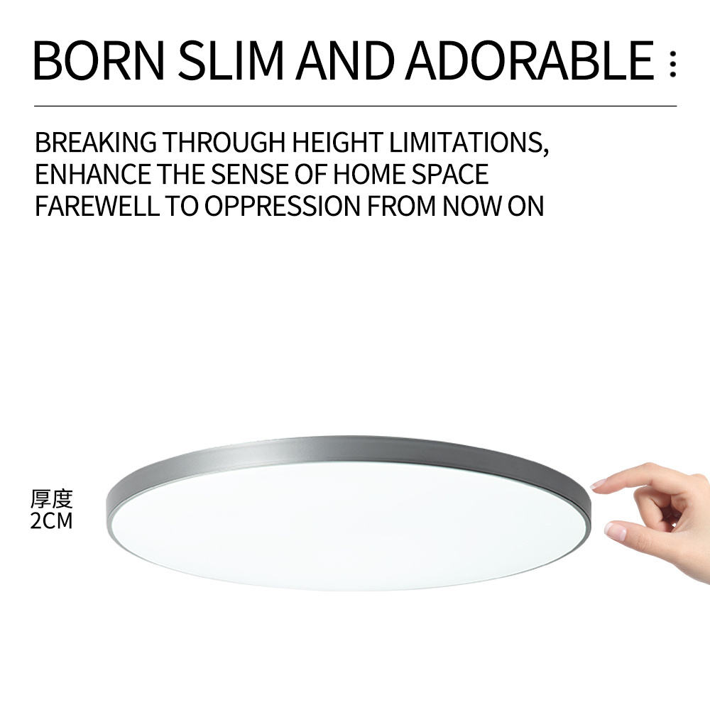 Easy Install Flush Mount White Black Round Bedroom Hallway Dimmable light fixtures  72w Led Ultra Thin Ceiling Light