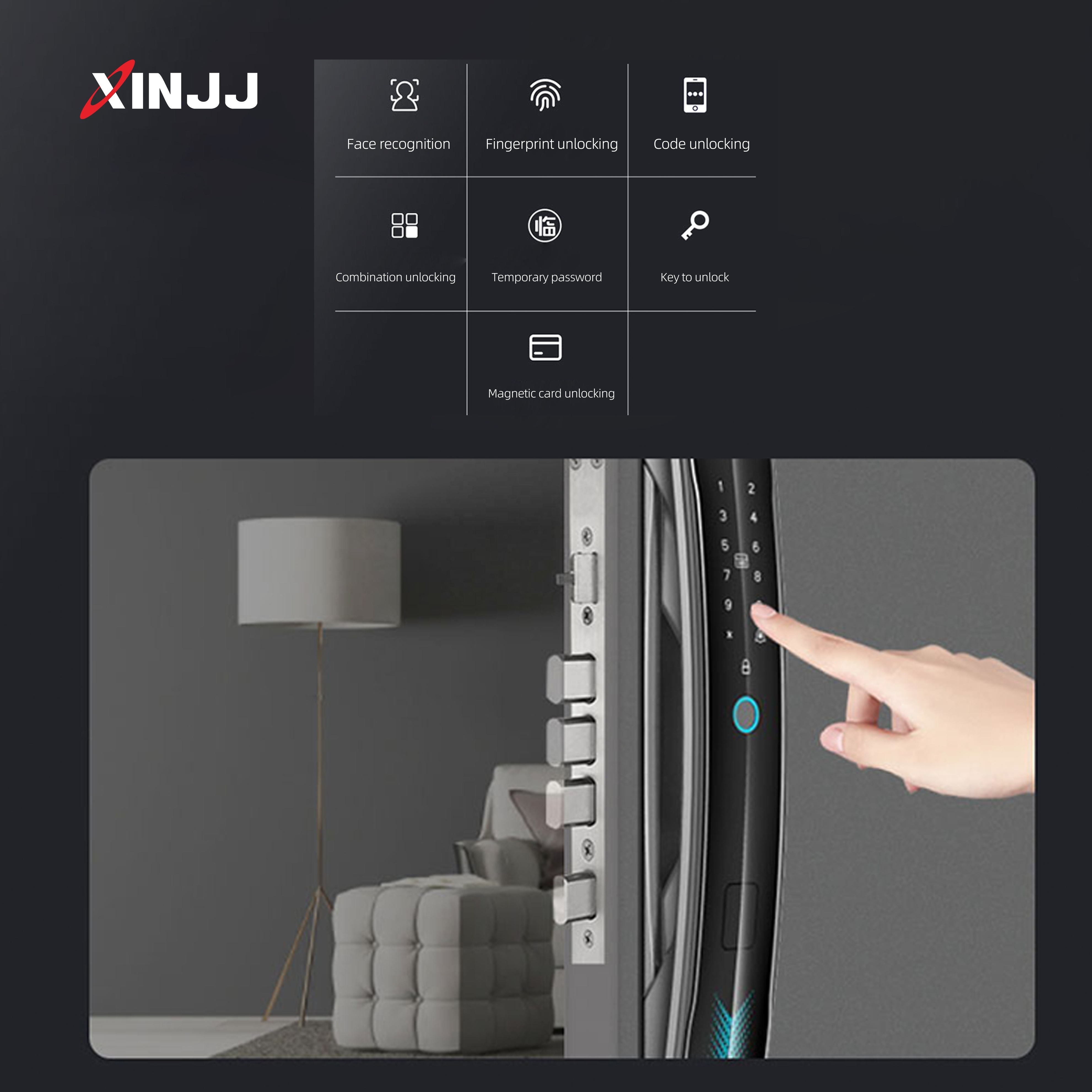 Security anti-theft intelligent door lock 3D face recognition intelligent electronic wireless fingerprint intelligent lock X14