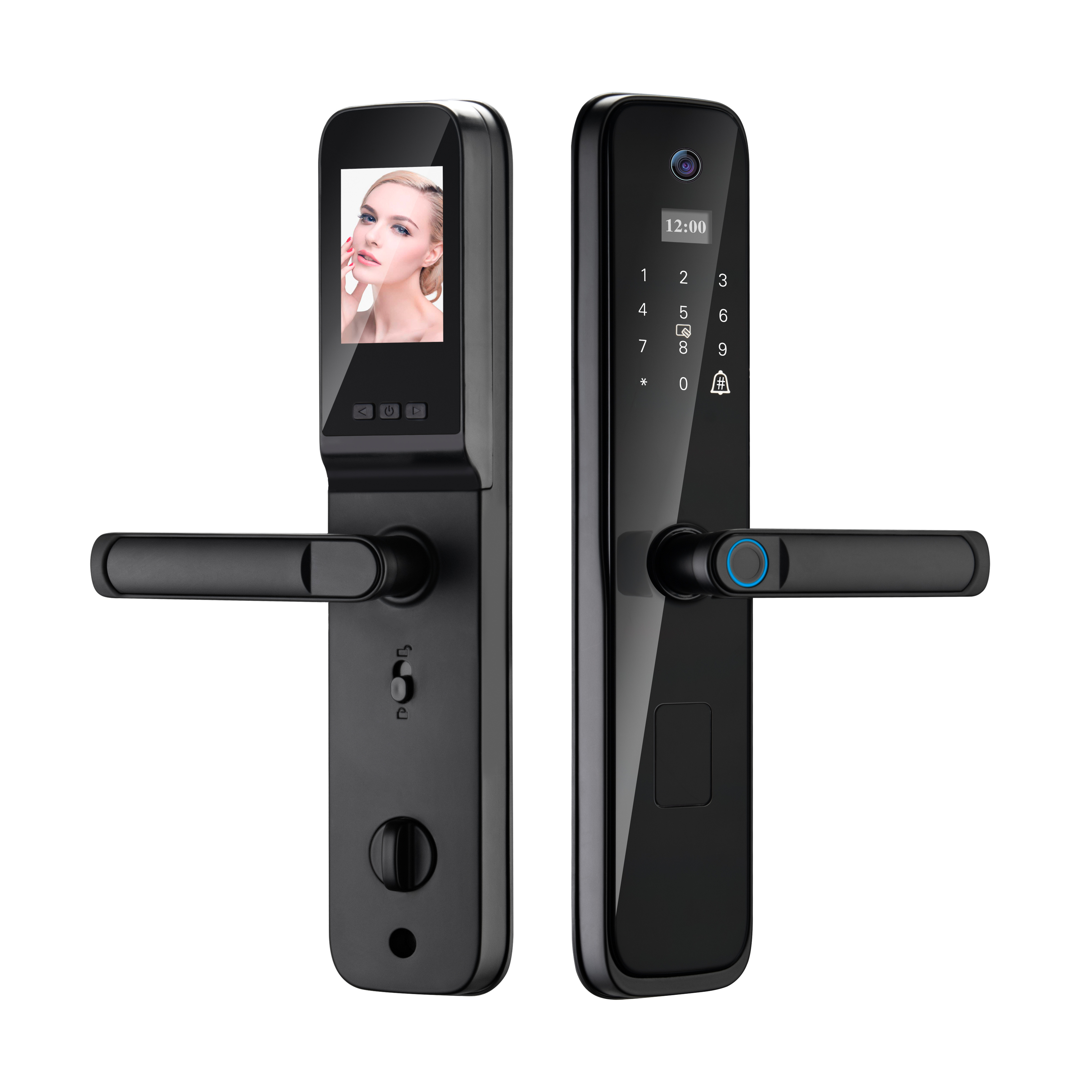 Visual intercom cat eye intelligent lock P8 PLUS gem black