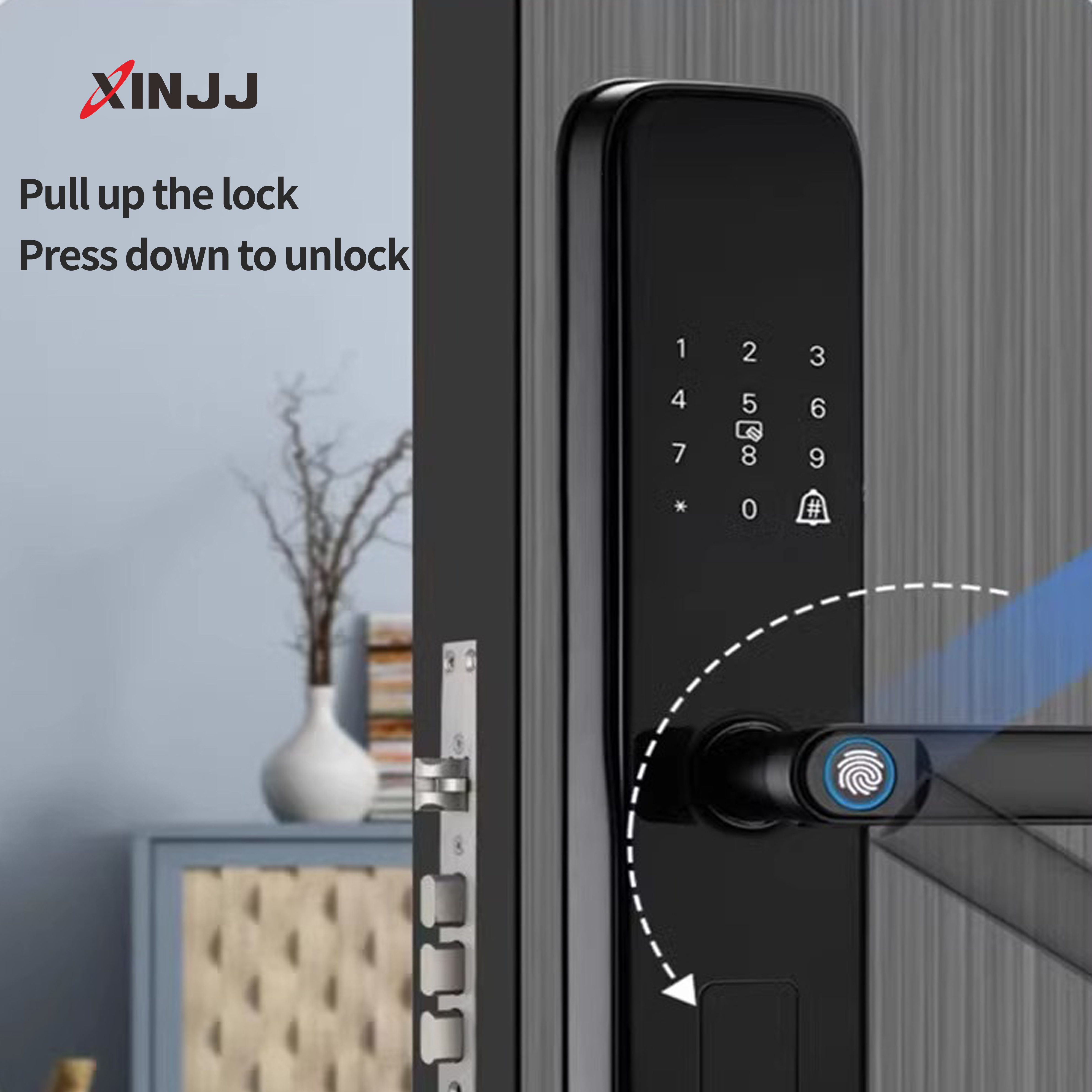 Intelligent lock for entry door P8 PLUS matte black