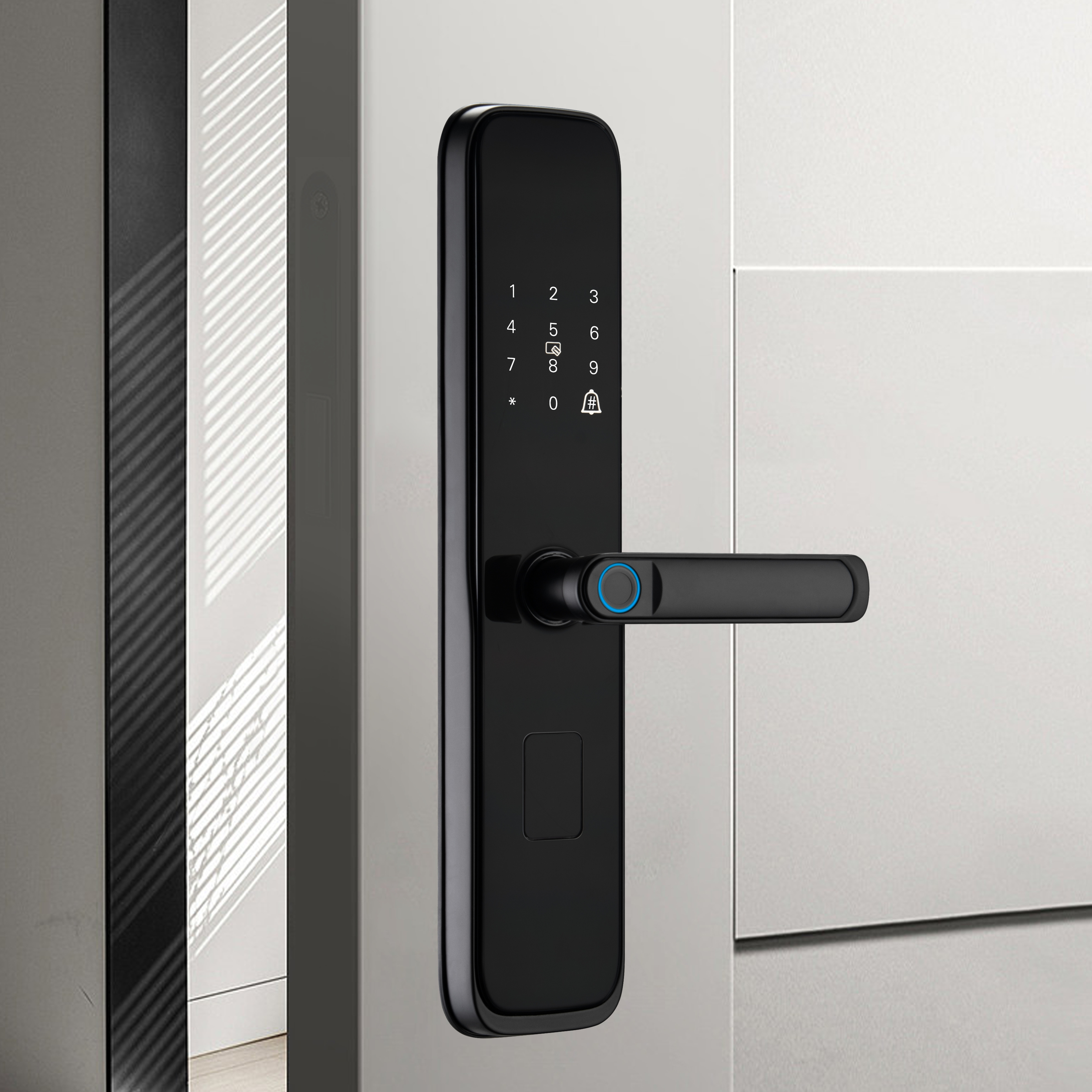 Intelligent lock for entry door P8 PLUS matte black