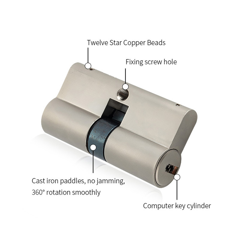 Top quality 60-110mm copper mortise lock door lock cylinder with computer keys