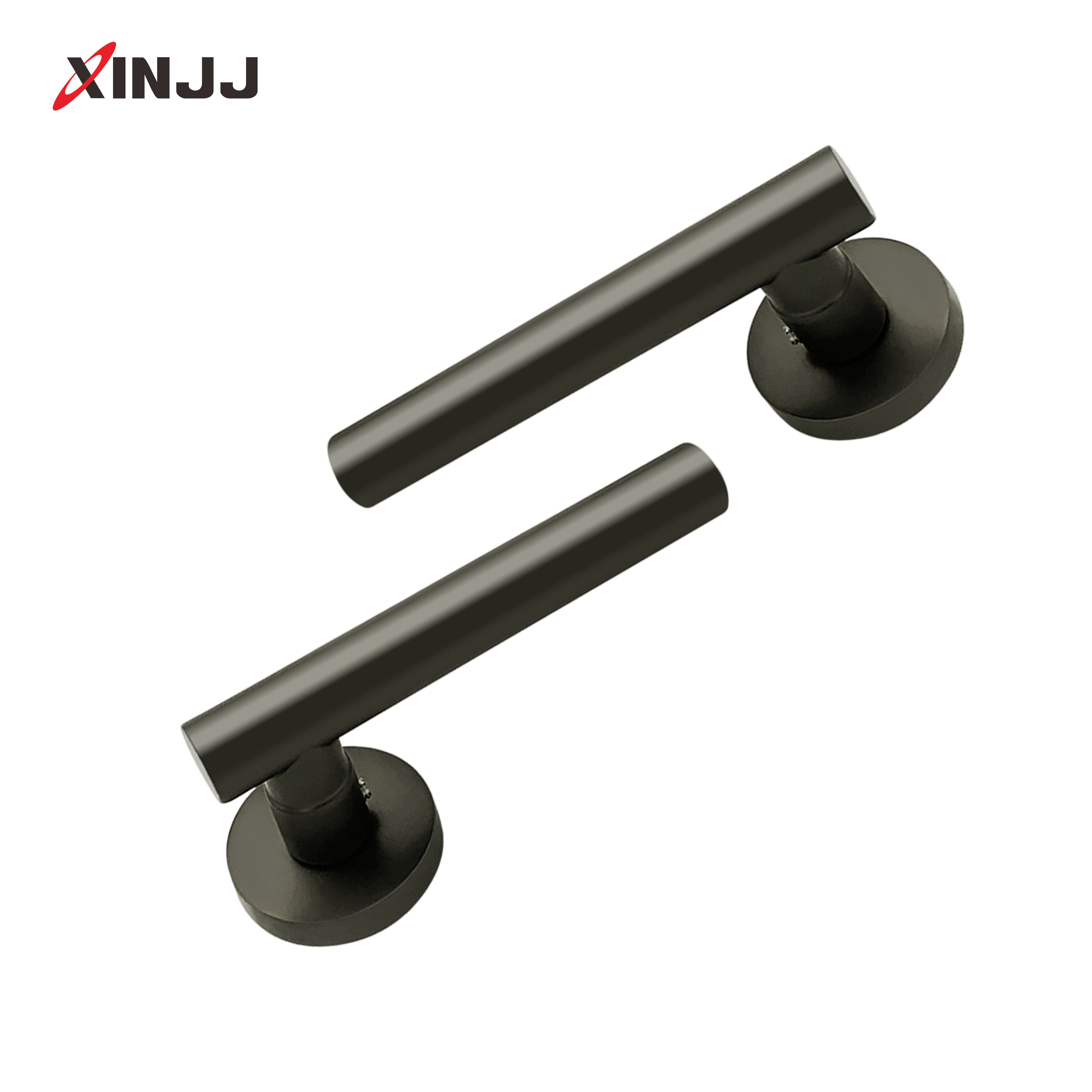 Black stainless steel split lock with handle for interior door