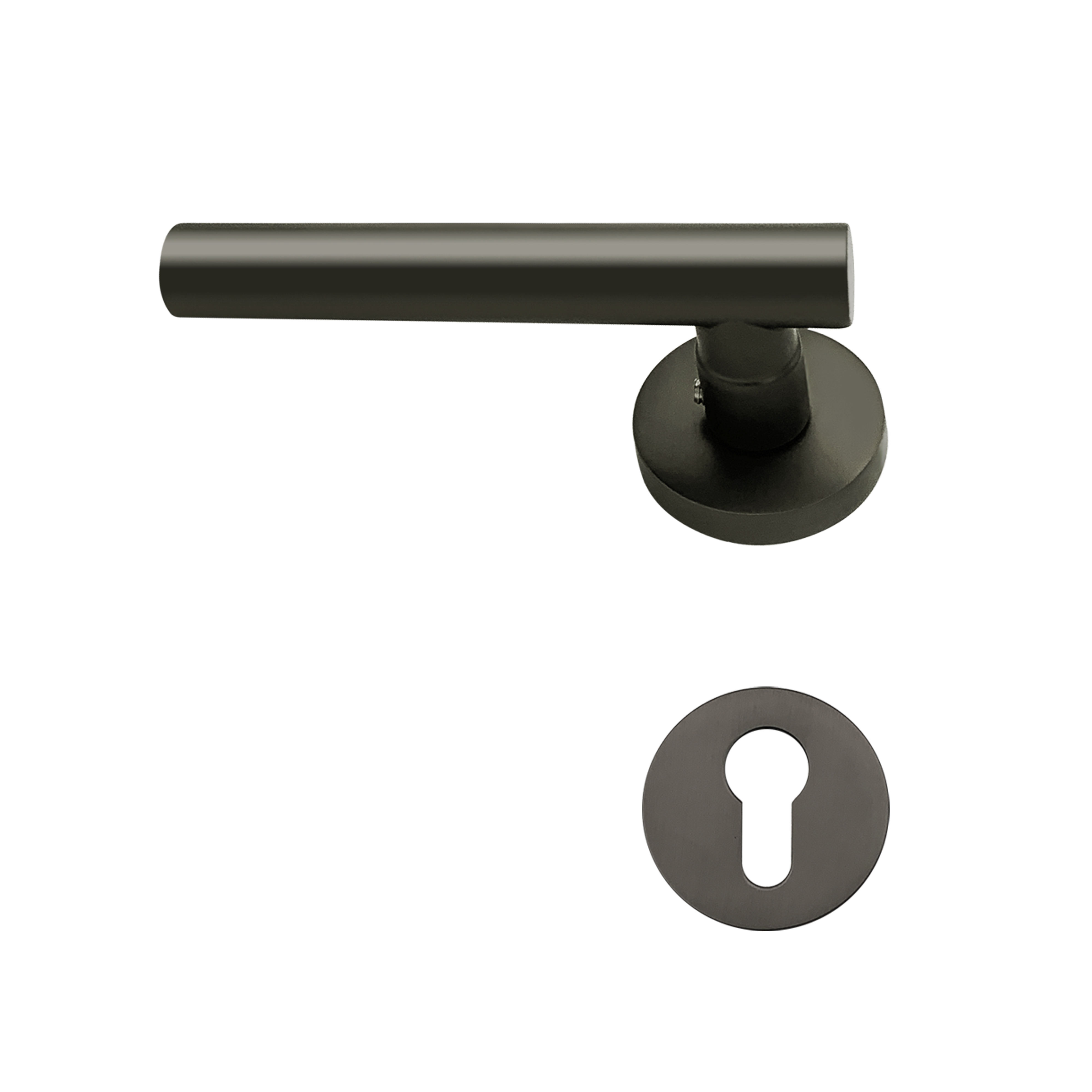 Black stainless steel split lock with handle for interior door