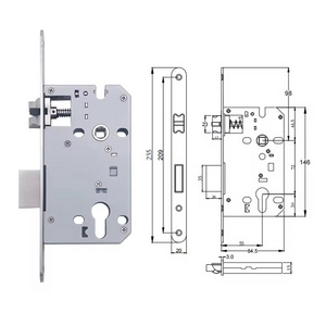 Top quality high standard zinc alloy mortise lock body silent door lock body