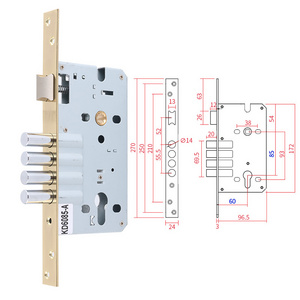 Factory price customized KD6085 heavy duty stainless steel mortise lock body with cylinder