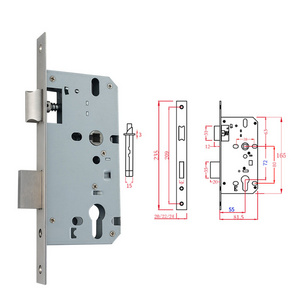 Wholesale Stainless Steel Metal French Door Mortise Lock Security 5572 5 Level Mortise Lock Body Black Door Lock With Lever