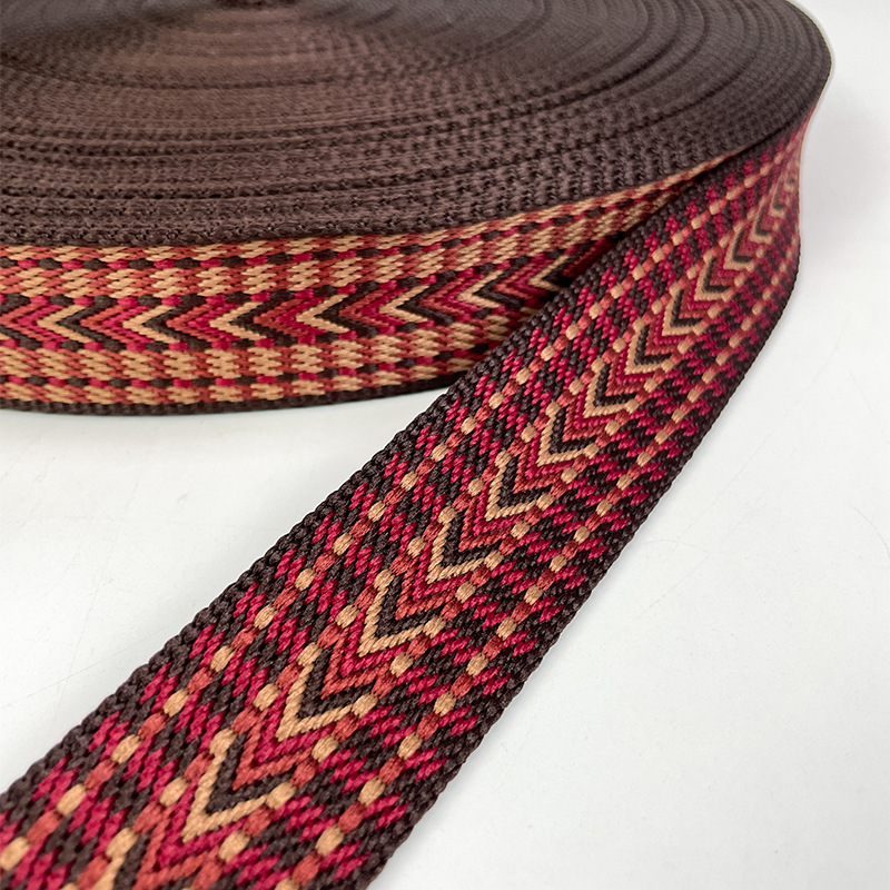 Hot Selling 3.8/5CM Jacquard Bag Strap Multipurpose Embroidery Ribbon Webbing Ethnic Style Jacquard Webbing