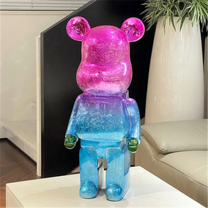 New Design Frost Flowers Violent Bear Bricks Models Toys Resin Cartoon Decoration Crafts BearBrick 1000 Toy Ornament