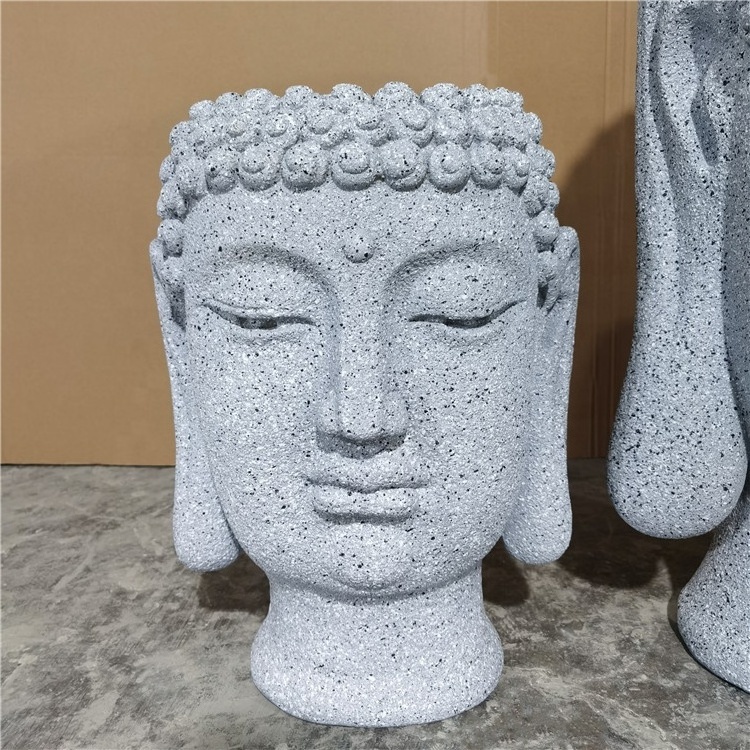 Southeast style Buddha head planter vase and pot with pillar for garden decoration