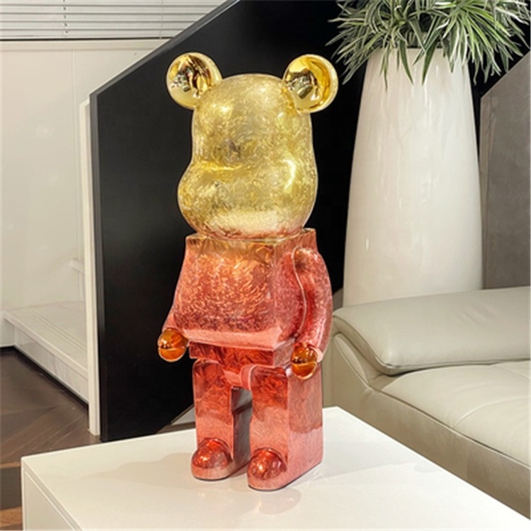 New Design Frost Flowers Violent Bear Bricks Models Toys Resin Cartoon Decoration Crafts BearBrick 1000 Toy Ornament