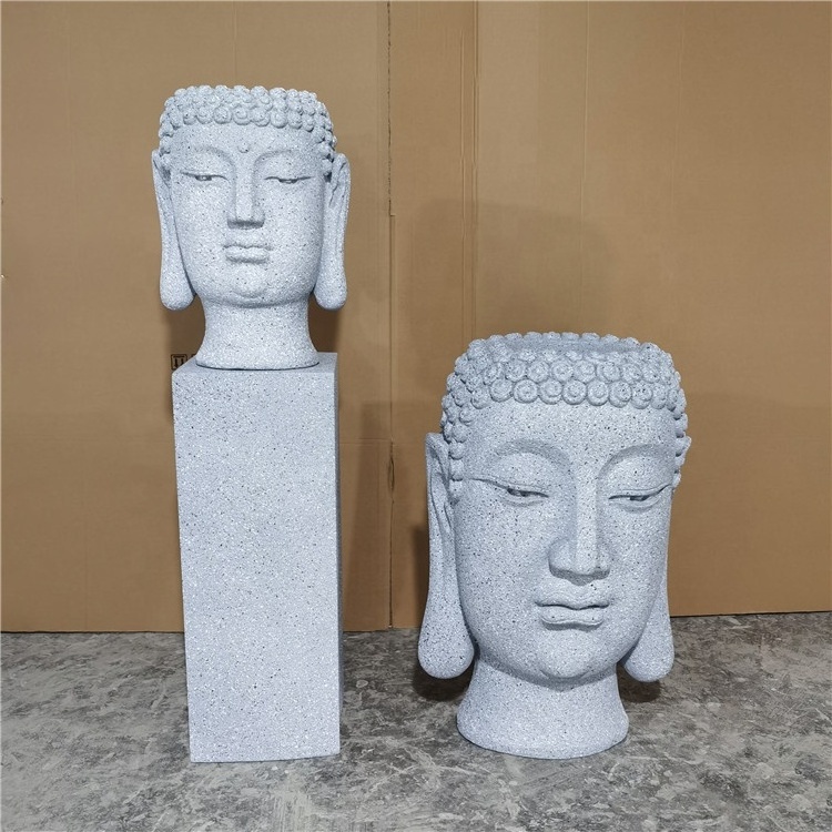 Southeast style Buddha head planter vase and pot with pillar for garden decoration