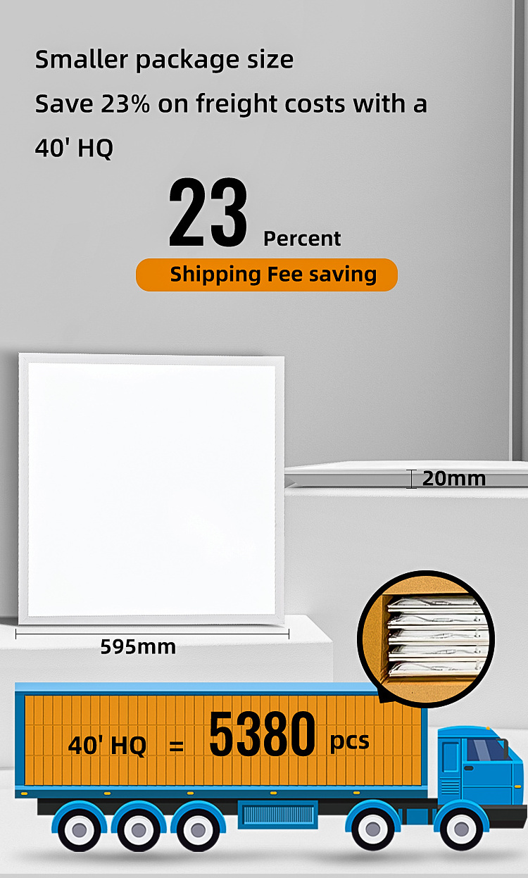 Led light integrated ceiling 60 x 60cm aluminum  40W Recessed Mount Aluminium Led Panel Light 2x2 fixture with 20mm height