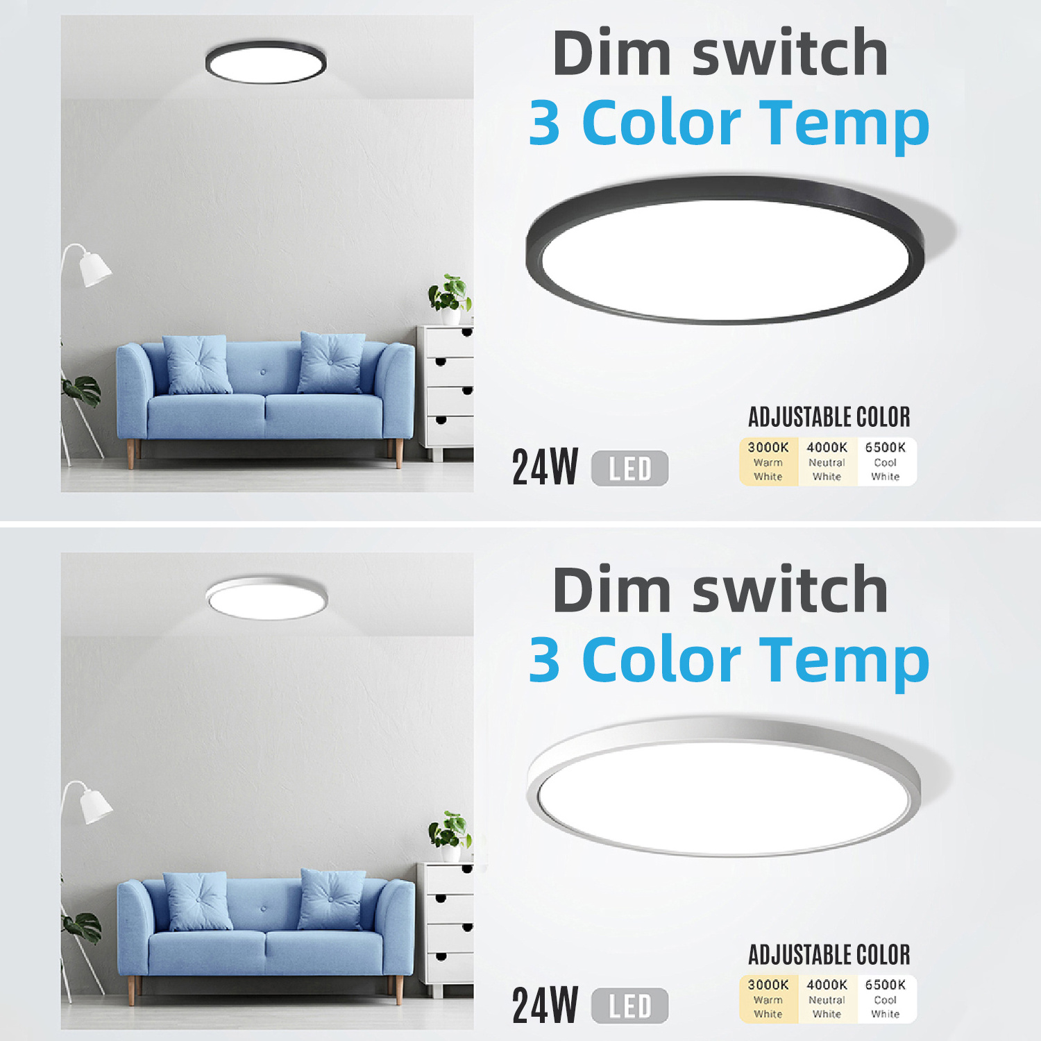 round ultra thin slim led ceiling panel light CE certification contemporary ceiling light fixture led circle light for bedroom