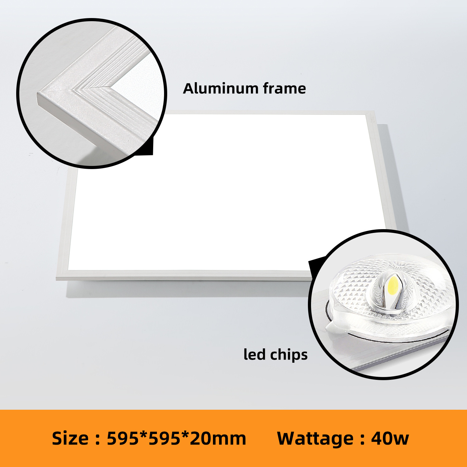 daylight  5000k dimmable led recessed ceiling  square flat  commercial thin panel lights for office