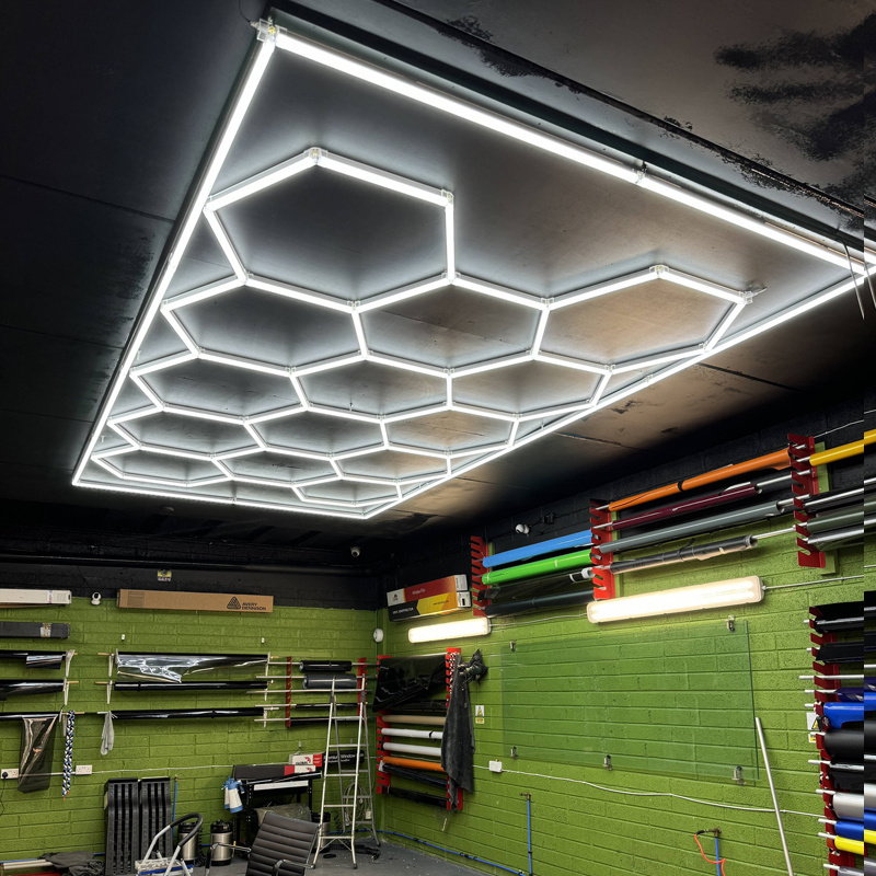 White Barbershops 90-260V Professional Customized Gaming Hexagonal Led Light  Hexagon Led Guangdong For Garage