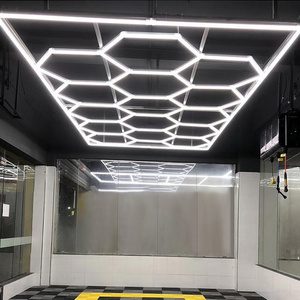 Customized honeycomb car 2.4*4.8M 8*16FT IP56 auto detailing work lighting lights 110v 220v garage light led hexagonal lamps