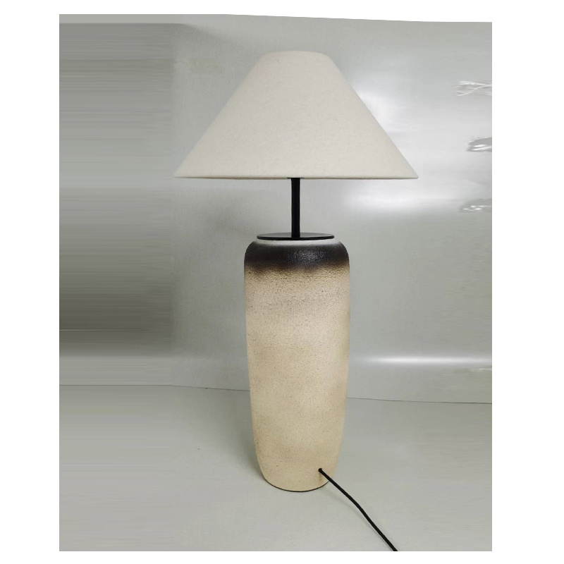 Retro ceramic vase lamp living room floor lamp linen lampshade terrace lamp