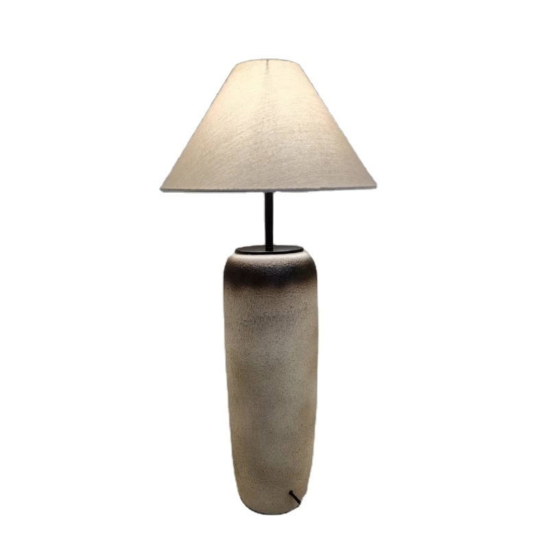 Retro ceramic vase lamp living room floor lamp linen lampshade terrace lamp