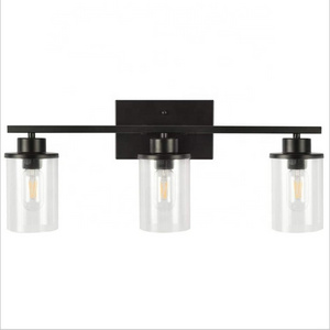 North American 3-Head Glass Bathroom Light Fixture Wall Lamp for Dressing Room and Headlight for Bathrooms