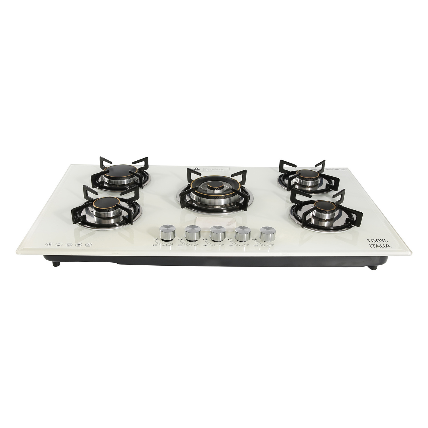 5 burners built-in tempered glass gas stove with CE certification