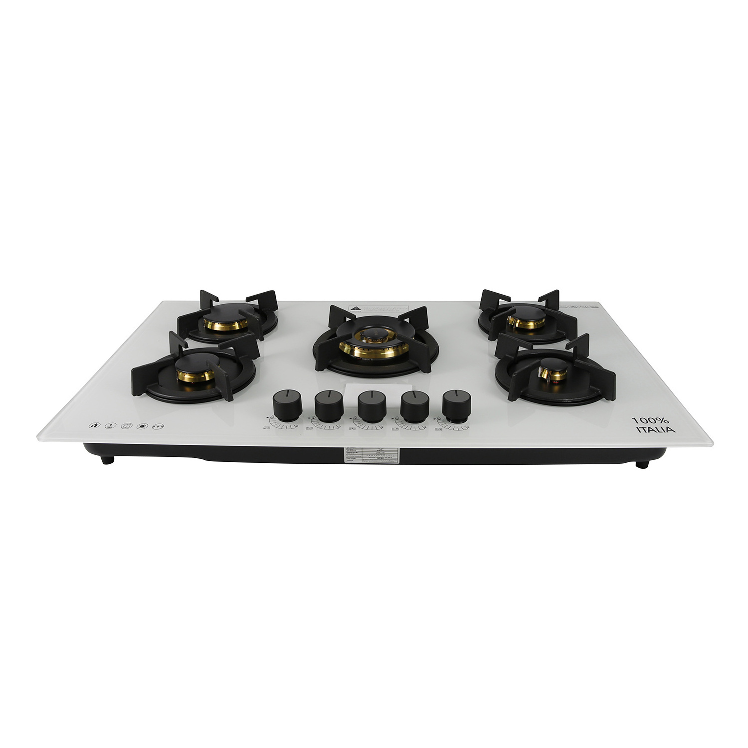 5 burners built-in tempered glass gas stove with CE certification