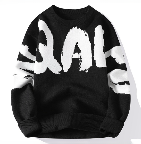 Custom LOGO OEM & ODM men sweater pullover Jacquard pattern Knitted top winter crew neck jumper men knitwear custom knit sweater