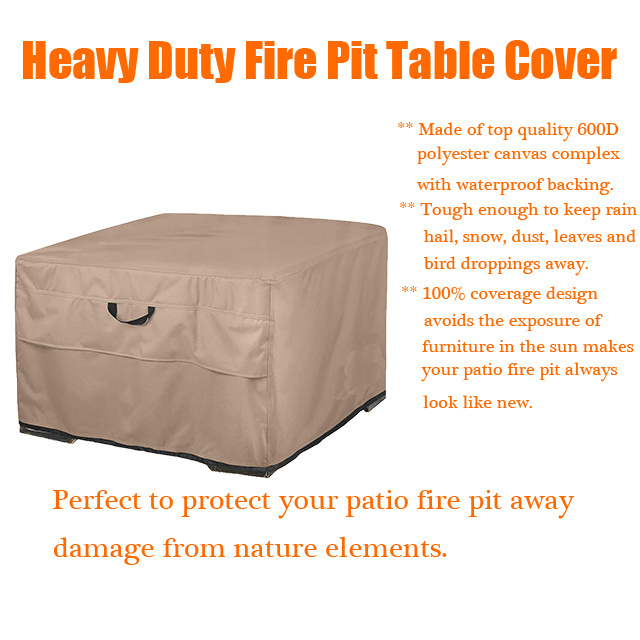 Top quality patio covers  Outdoor Waterproof Patio Heavy Duty  protect your patio fire pit  Square Fire Pit Table Cover