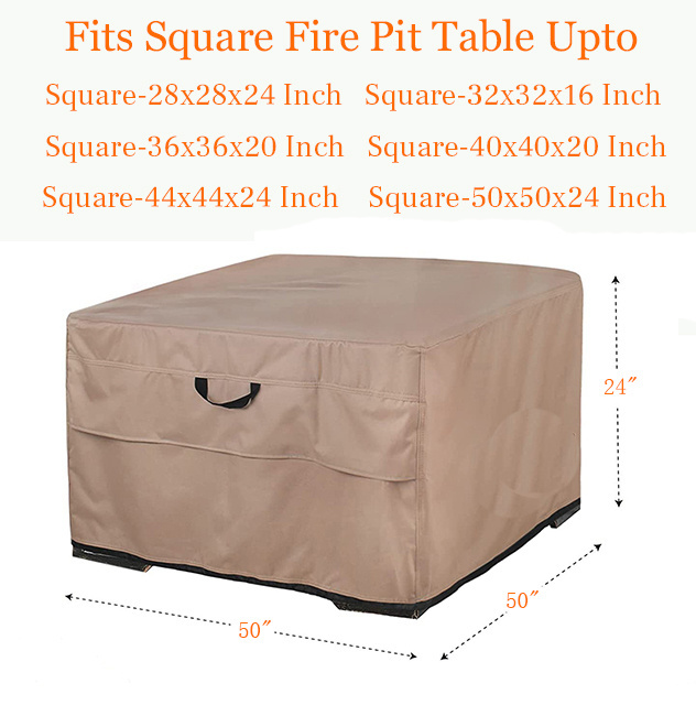 Top quality patio covers  Outdoor Waterproof Patio Heavy Duty  protect your patio fire pit  Square Fire Pit Table Cover