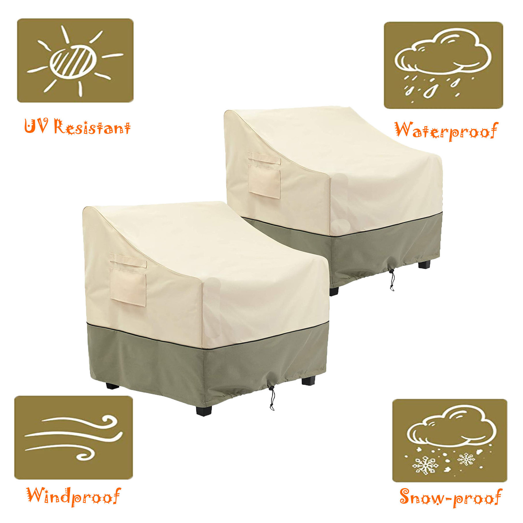 Outdoor Furniture Patio Waterproof Clearance Lounge Deep Seat Cover Lawn Furniture  Covers Chair Covers