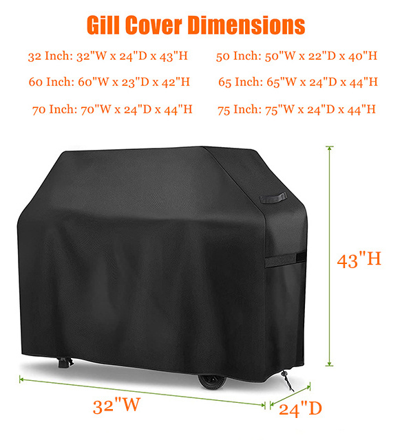 Waterproof Dust proof Windproof Anti UV and Tear Resistant  Gas BBQ Grill Cover Patio Outdoor Barbecue BBQ Grill Cover