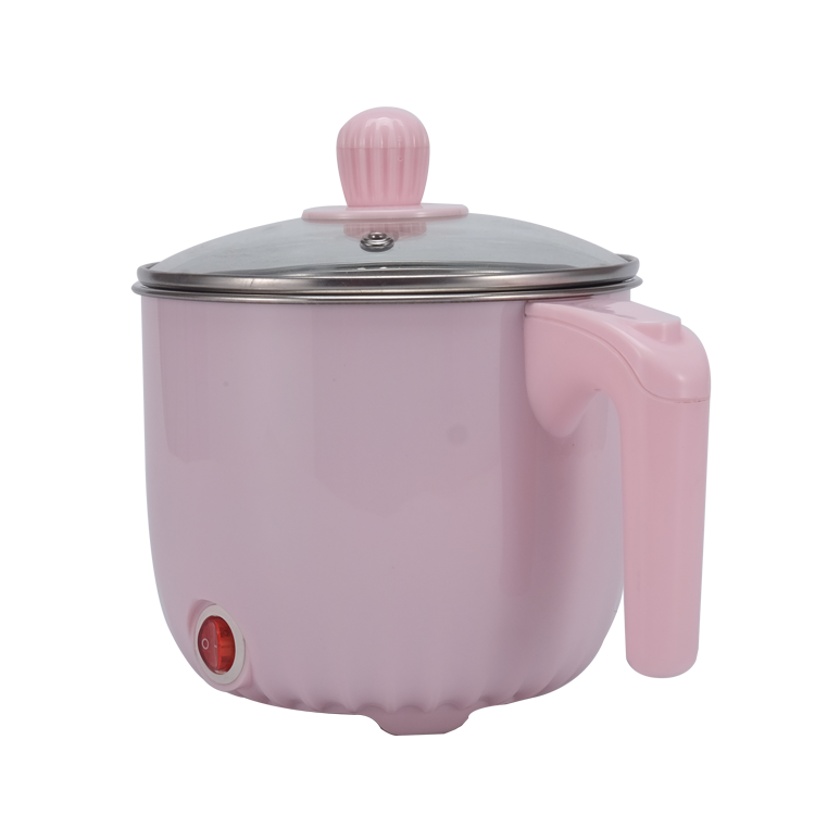 Pink Cordless Cooker Korean Electric Noodle Pot With Temperature Control