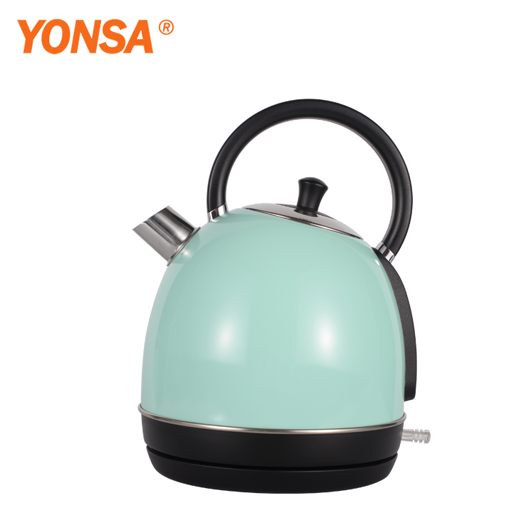 European 1.7L Vintage Appliance Portable Stainless Steel Electric Kettle With Thermometer