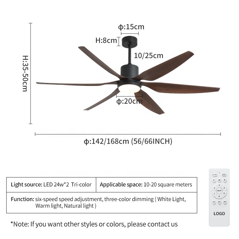 6521 55/66 inch ceiling fan with light kit  with remote control 55/66 inch ceiling fan with light kit