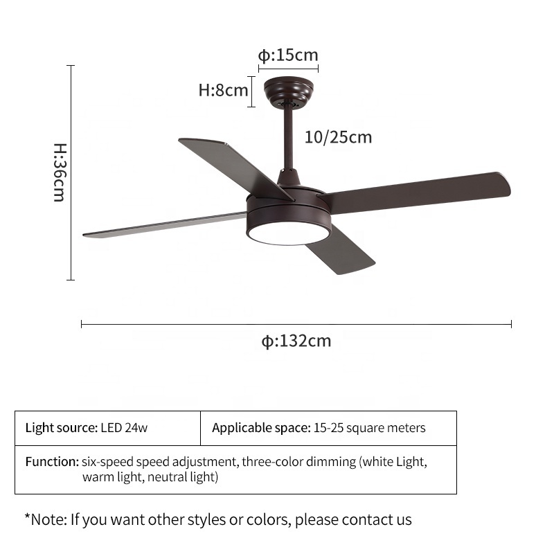 C011 DC 52 inch ceiling fan with light kit  with remote control 52 inch ceiling fan with light kit