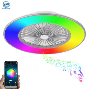 759 smart ceiling fan light with speaker RGB 7 color remote App control