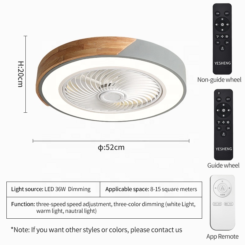 XD14A  2021 new 20 inch led ceiling fan with lamp for bedroom with remote control