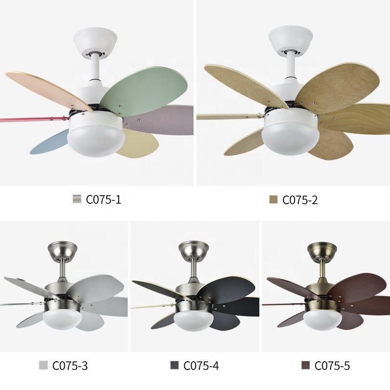 C075 33 inch ceiling fan with light kit  with remote control 6-blades MDF fan light