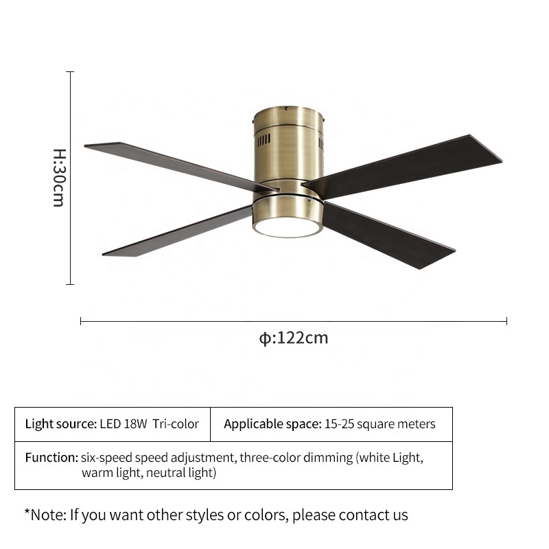 C038  D e techo  Ceiling Fan Light Fixtures Remote LED 48 inch Bedroom Living Room abanico de techo