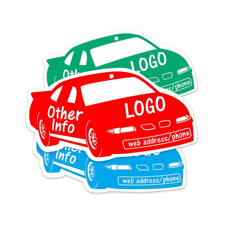 Custom logo and shape paper auto car vent air freshener with different flavours