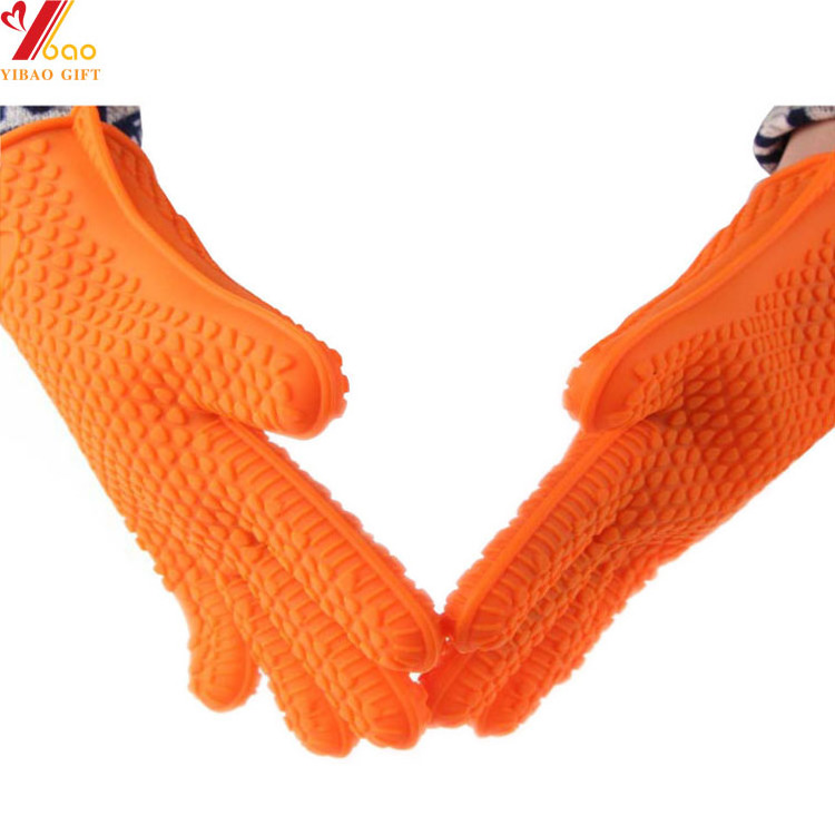 Silicone Heat Resistant Gloves Insulated Waterproof Bbq Oven Silicone Gloves with Cotton Liner Silicone Pot Holders DIY Maker