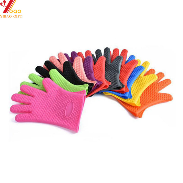 Silicone Heat Resistant Gloves Insulated Waterproof Bbq Oven Silicone Gloves with Cotton Liner Silicone Pot Holders DIY Maker